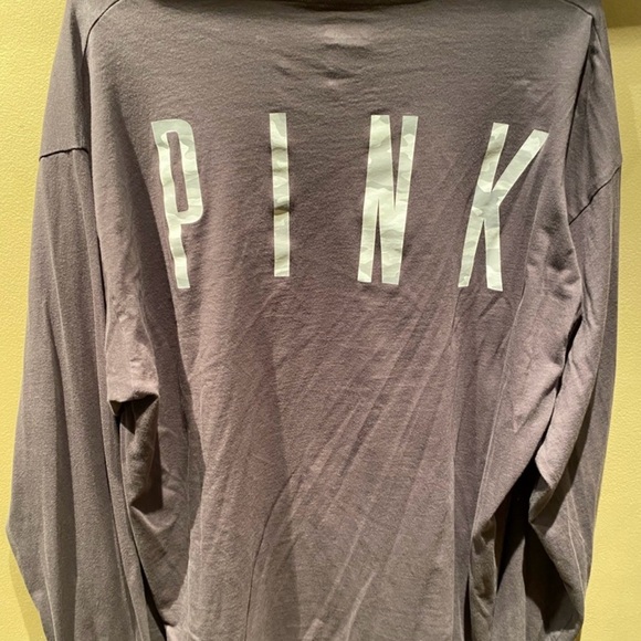 PINK Victoria's Secret Charcoal Long Sleeve Tee - Picture 2 of 3